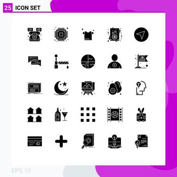 25 Thematic Vector Solid Glyphs and Editable Symbols of bubble pointer drying map valentine Editable Vector Design Elements