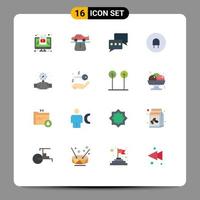 Modern Set of 16 Flat Colors and symbols such as plumber gauge comfort plug charge Editable Pack of Creative Vector Design Elements