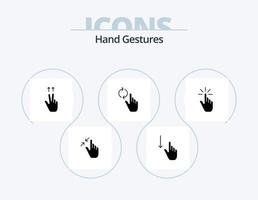 diseño de iconos del paquete de iconos de glifo de gestos de mano 5. hacer clic. actualizar. gestos mano. UPS vector