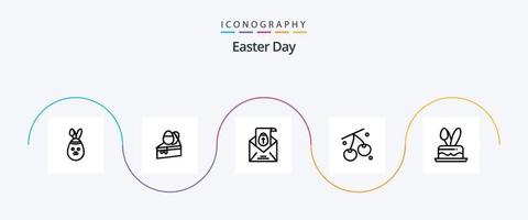 Easter Line 5 Icon Pack Including easter. cack. mail. easter. fruit vector