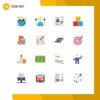 Modern Set of 16 Flat Colors Pictograph of transportation good winner box security Editable Pack of Creative Vector Design Elements