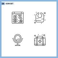 4 Creative Icons Modern Signs and Symbols of web kit baby mirror Layer 1 Editable Vector Design Elements