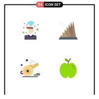 Modern Set of 4 Flat Icons Pictograph of desk martyrs user construction coach Editable Vector Design Elements