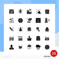 paquete de iconos vectoriales de stock de 25 signos y símbolos de línea para el tiempo de fiesta de construcción relajarse elementos de diseño vectorial editables web de fuegos artificiales vector