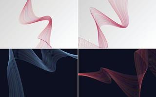 Collection of geometric minimal lines pattern set vector