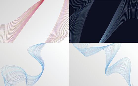 Collection of geometric minimal lines pattern set vector