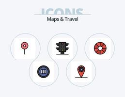 Maps and Travel Line Filled Icon Pack 5 Icon Design. . maps. gps. mapquest. google vector