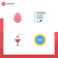 4 Creative Icons Modern Signs and Symbols of egg drink nature knowledge restaurant Editable Vector Design Elements