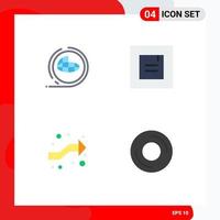 4 User Interface Flat Icon Pack of modern Signs and Symbols of earth intersect shaping popup right Editable Vector Design Elements