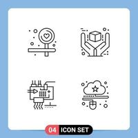 4 User Interface Line Pack of modern Signs and Symbols of board customize great premium engineering Editable Vector Design Elements