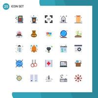 Set of 25 Modern UI Icons Symbols Signs for cake envelope equal business prayer Editable Vector Design Elements