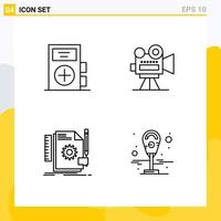 Universal Icon Symbols Group of 4 Modern Filledline Flat Colors of disease creative health film camera develop Editable Vector Design Elements