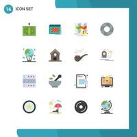 Set of 16 Modern UI Icons Symbols Signs for air lens planning camera navigation Editable Pack of Creative Vector Design Elements