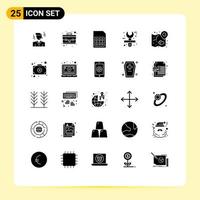 Set of 25 Modern UI Icons Symbols Signs for heart stationery mobile design architect Editable Vector Design Elements