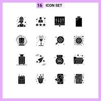 16 Creative Icons Modern Signs and Symbols of power battery rating market data Editable Vector Design Elements