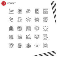 Modern Set of 25 Lines and symbols such as movie cinema sale board interchange exchange Editable Vector Design Elements