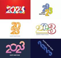 gran conjunto de 2023 feliz año nuevo diseño de texto de logotipo plantilla de diseño de número 2023 vector