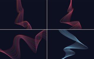 Modern wave curve abstract vector background pack for a contemporary and clean design