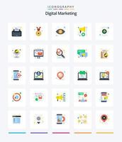 Creative Digital Marketing 25 Flat icon pack  Such As visibility. eye. view. speaker. digital vector