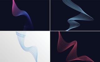 Add visual interest to your project with this pack of 4 vector line backgrounds