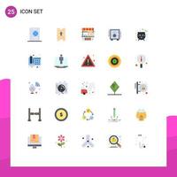 Universal Icon Symbols Group of 25 Modern Flat Colors of safe box arrow bank counter Editable Vector Design Elements