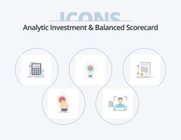 inversión analítica y cuadro de mando integral plano icono paquete 5 diseño de iconos. idea. Finanzas. escanear. mercado. financiero vector