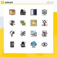 Stock Vector Icon Pack of 16 Line Signs and Symbols for food processing ticket monitoring admin Editable Creative Vector Design Elements