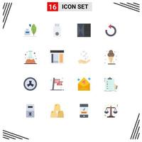 Mobile Interface Flat Color Set of 16 Pictograms of pollution rotate technology reload wallet Editable Pack of Creative Vector Design Elements