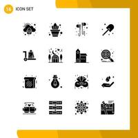 16 Creative Icons Modern Signs and Symbols of ecommerce spade hand garden digging Editable Vector Design Elements