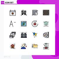 User Interface Pack of 16 Basic Flat Color Filled Lines of copyright font kitchen decrease protect Editable Creative Vector Design Elements