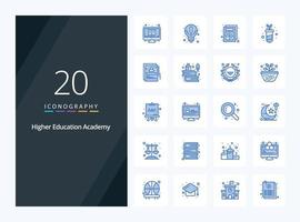 20 Academy Blue Color icon for presentation vector