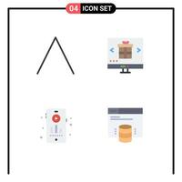 4 Thematic Vector Flat Icons and Editable Symbols of arrow hobbies buy online hosting website Editable Vector Design Elements