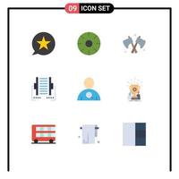 Set of 9 Modern UI Icons Symbols Signs for transfer data fruits connection weapon Editable Vector Design Elements