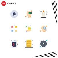 9 Flat Color concept for Websites Mobile and Apps production priorities candle management night Editable Vector Design Elements