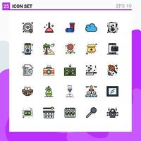 Universal Icon Symbols Group of 25 Modern Filled line Flat Colors of app love christmas card data Editable Vector Design Elements
