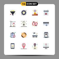 16 Universal Flat Colors Set for Web and Mobile Applications experiment burner feminism web bug Editable Pack of Creative Vector Design Elements