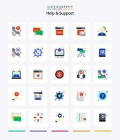 ayuda creativa y soporte 25 paquete de iconos planos como servicio al cliente. correo. apoyo. Email. web vector