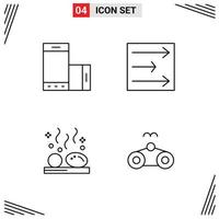 Universal Icon Symbols Group of 4 Modern Filledline Flat Colors of device hot rotate weather stones Editable Vector Design Elements