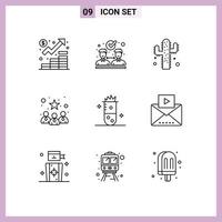 9 Universal Outline Signs Symbols of chemistry alcoholic fermentation cactus best team candidates Editable Vector Design Elements