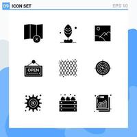 9 iconos creativos signos y símbolos modernos de decoración de patrones imagen tablero de carnaval elementos de diseño vectorial editables vector