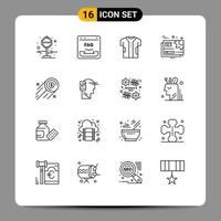 16 Thematic Vector Outlines and Editable Symbols of edit gear cloth file fabric Editable Vector Design Elements