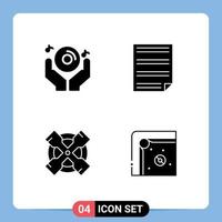 User Interface Pack of 4 Basic Solid Glyphs of club report music document tool Editable Vector Design Elements