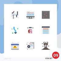 Editable Vector Line Pack of 9 Simple Flat Colors of cookies jar layout down up Editable Vector Design Elements