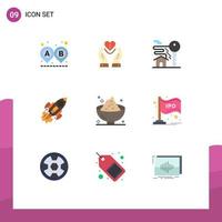 Modern Set of 9 Flat Colors and symbols such as mission goal love business real estate Editable Vector Design Elements