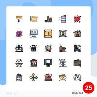 Filled line Flat Color Pack of 25 Universal Symbols of technology electronics resource devices multimedia Editable Vector Design Elements