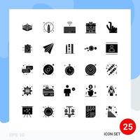 Set of 25 Modern UI Icons Symbols Signs for card zoom keys pinch building Editable Vector Design Elements