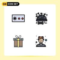 paquete de iconos vectoriales de stock de 4 signos y símbolos de línea para compras de contraseña elementos de diseño vectorial editables de avatar de puntada modesta vector