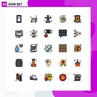 User Interface Pack of 25 Basic Filled line Flat Colors of hand touch decentralized character currency s Editable Vector Design Elements