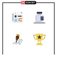 Stock Vector Icon Pack of 4 Line Signs and Symbols for designing building bottle form repair Editable Vector Design Elements