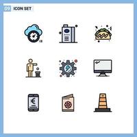 Mobile Interface Filledline Flat Color Set of 9 Pictograms of energy recycling fruit juice ideas bad Editable Vector Design Elements